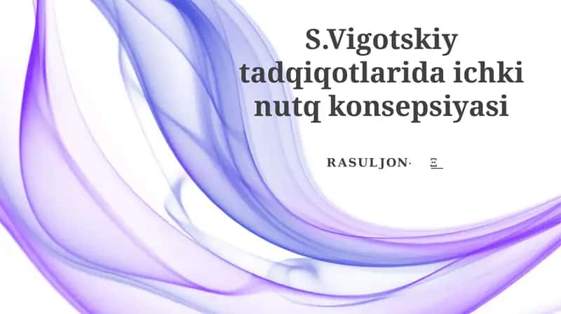 Ichki nutq va kognitiv rivojlanish