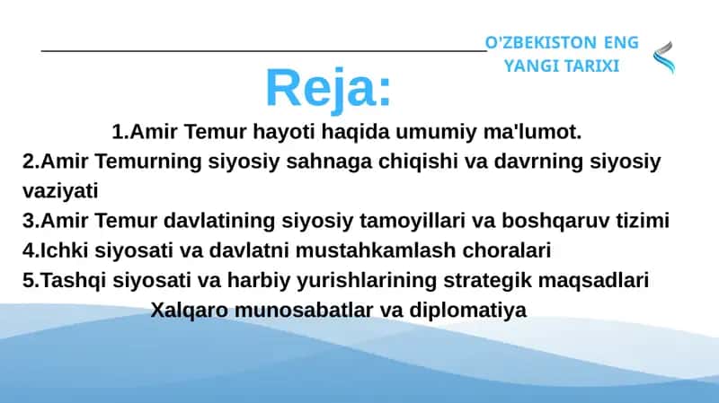 Amir Temurning siyosiy faoliyati