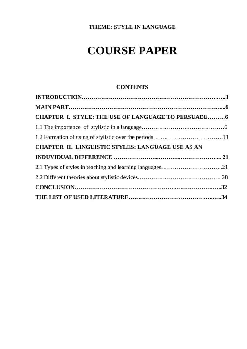 Style in Language