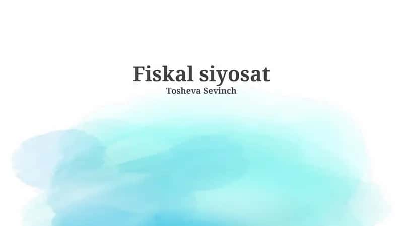 Fiskal siyosat