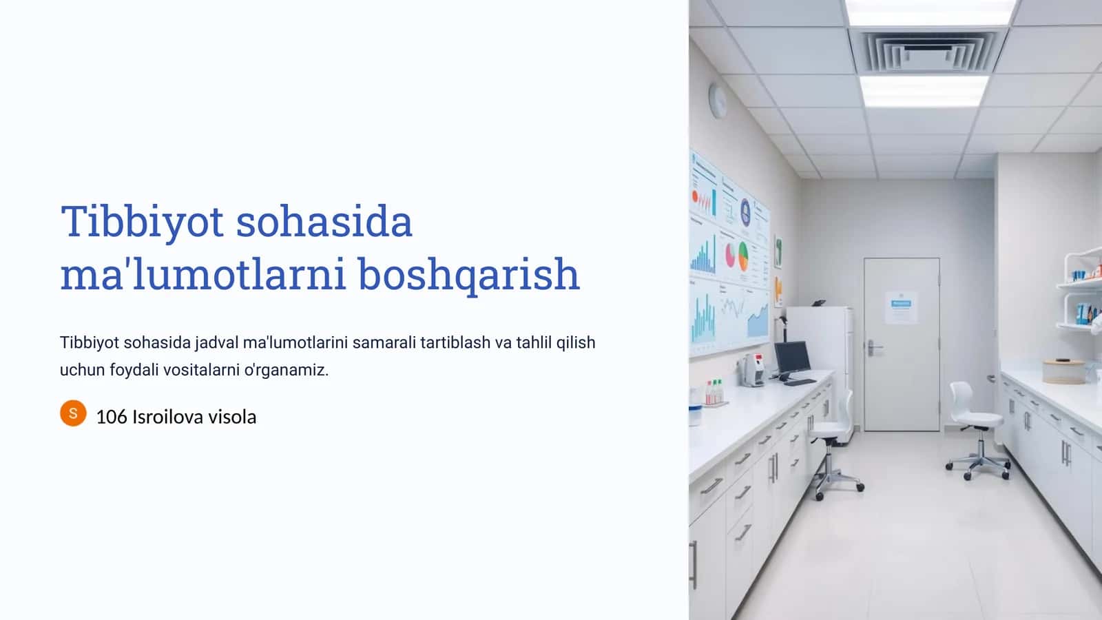Tibbiyot sohasida ma'lumotlarni boshqarish