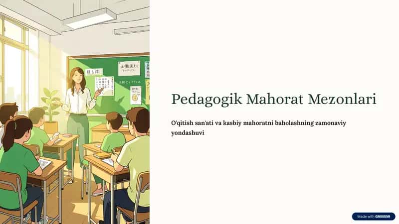 Pedagogik Mahorat Mezonlari
