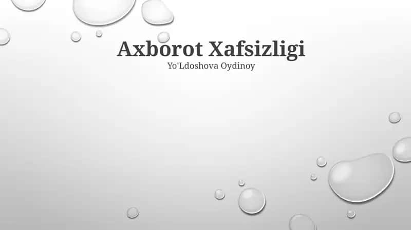 Axborot Xavfsizligi