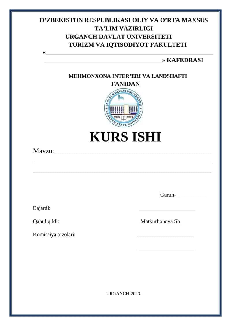 Mehmonxona Inter'er va Landshafti