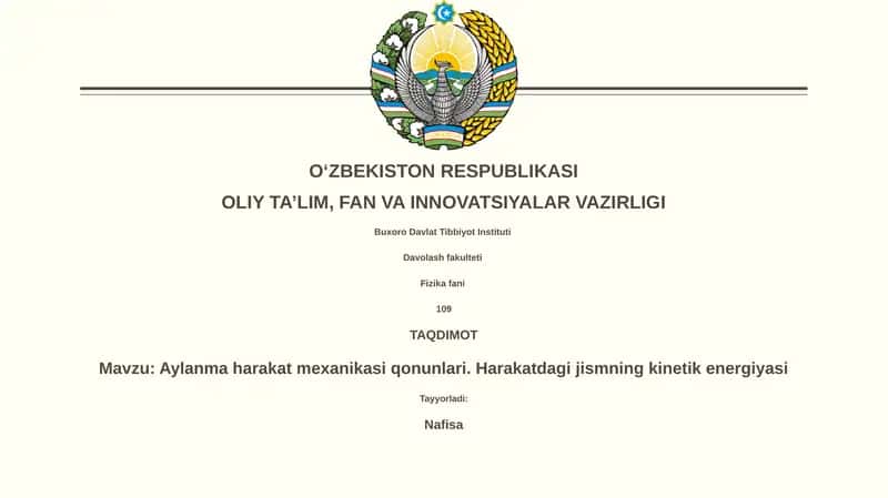 Aylanma harakat mexanikasi qonunlari