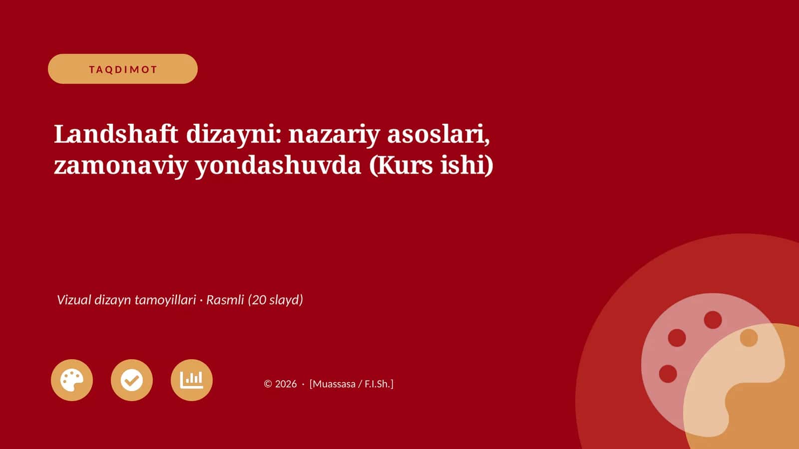 Landshaft dizayni: nazariy asoslari, zamonaviy yondashuvda (Kurs ishi)