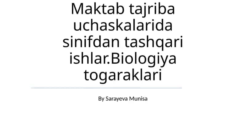 Biologiya to'garaklari