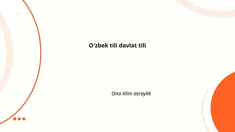 O'zbek tili davlat tili
