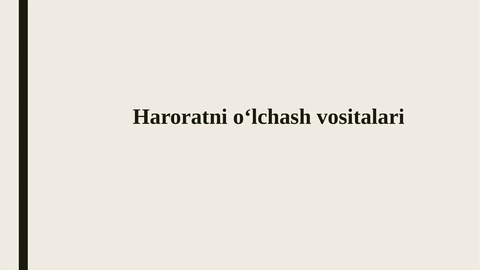 Haroratnio‘lchash vositalari