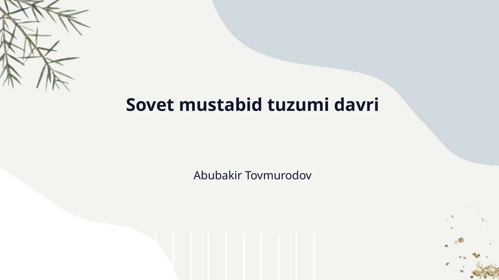 Sovet mustabid tuzumi davri