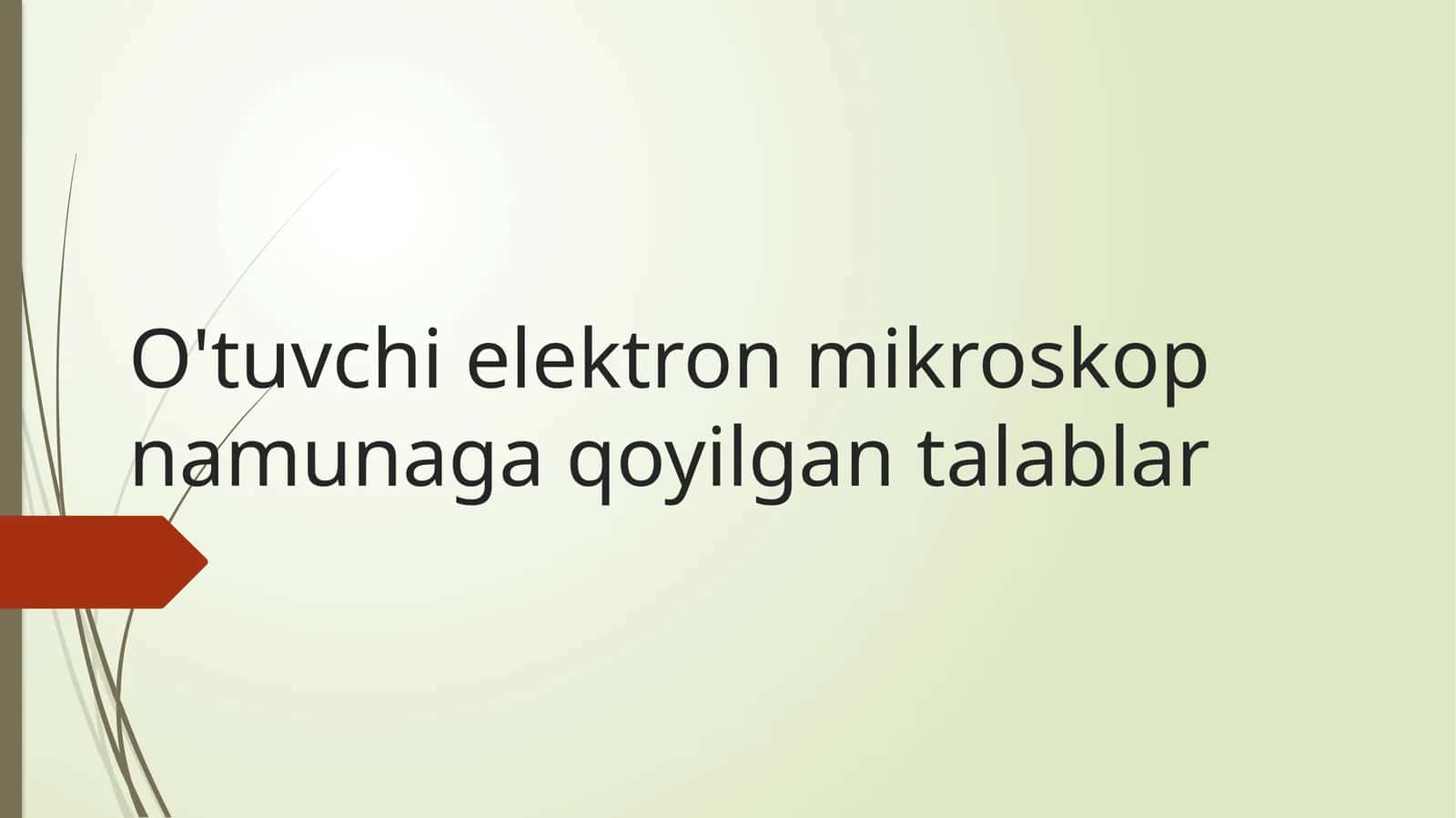 O'tuvchi elektron mikroskop namunaga qoyilgan talablar | Fizika prezentatsiya PPT
