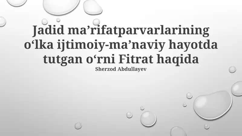 Fitratning ijtimoiy-maʼnaviy hayotda oʻrni