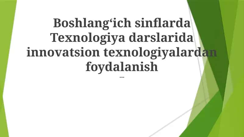 Innovatsion texnologiyalar va 3D printer foydalanish