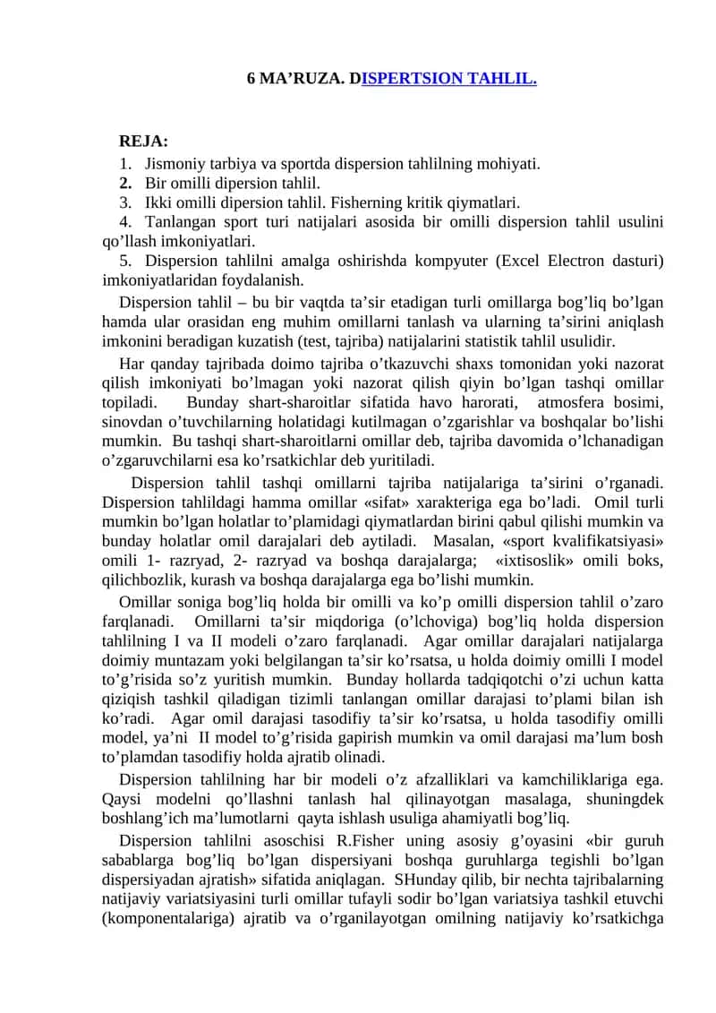 Dispersion tahlil