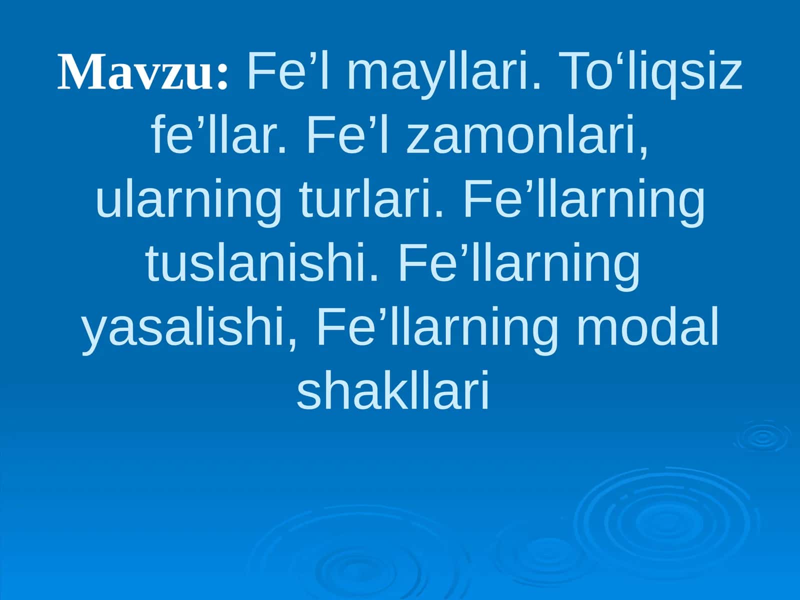 Fe’l mayllari