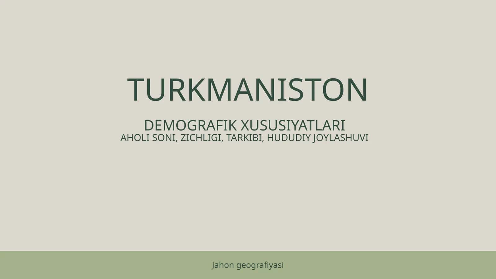 Turkmaniston aholisi