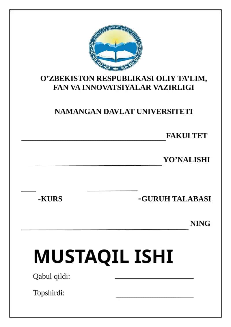 MUSTAQIL ISH muqovasi