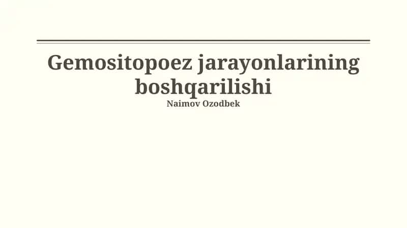 Qon hujayralarining differentsiatsiyasi