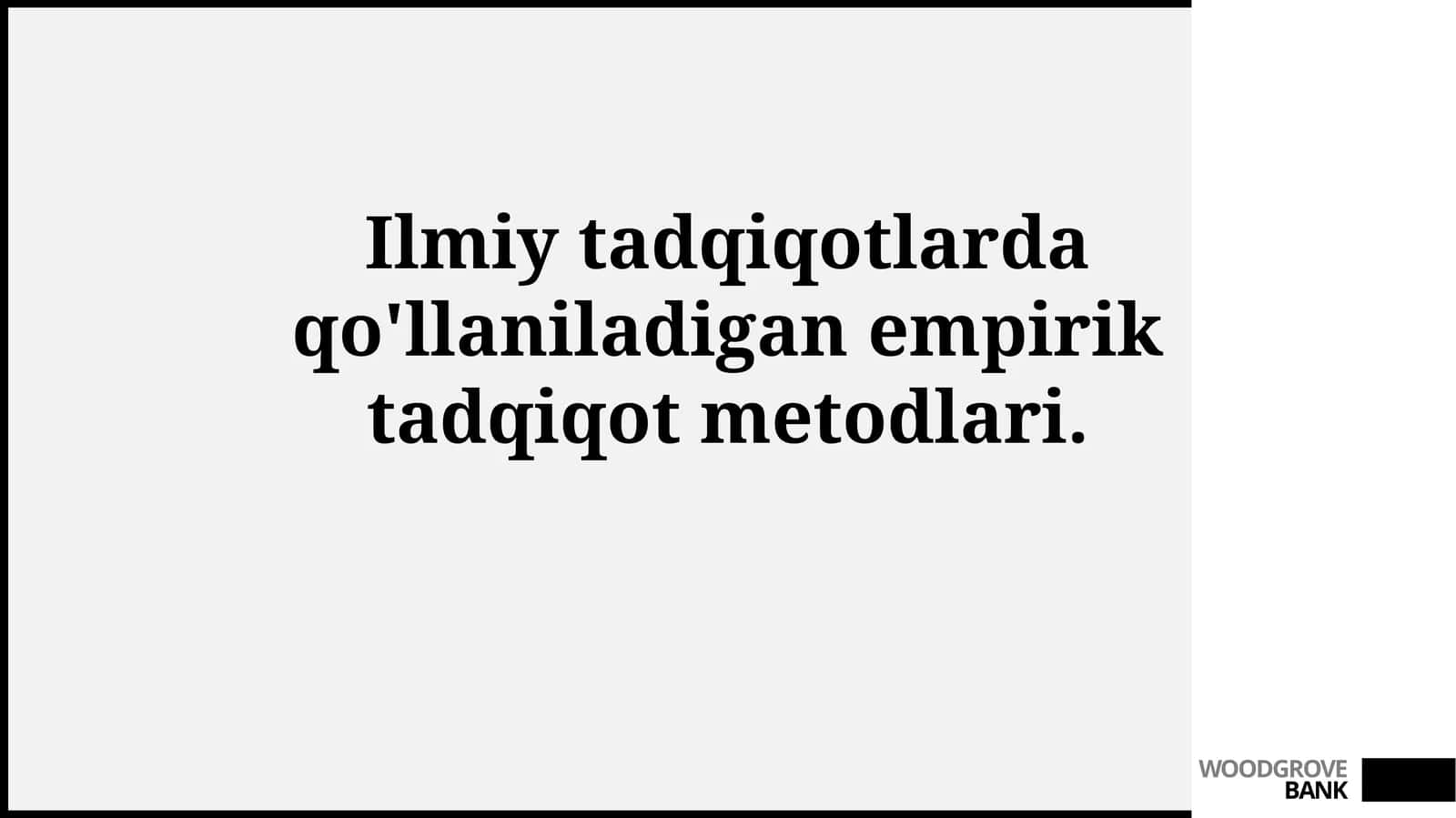 Empirik tadqiqotlar