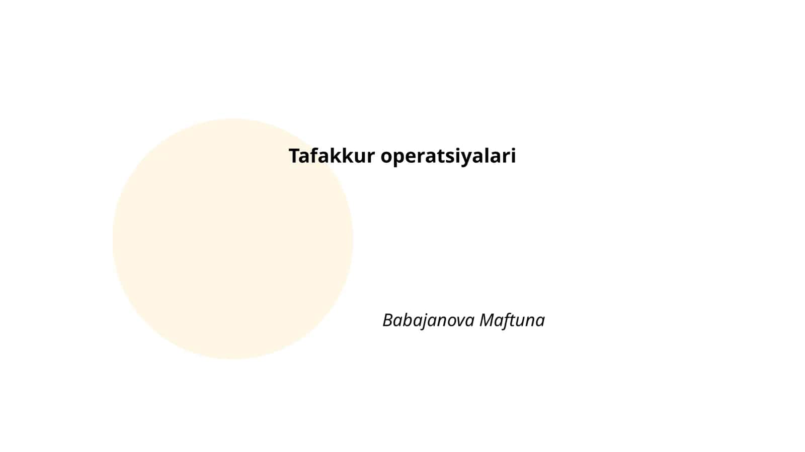 Tafakkur operatsiyalari