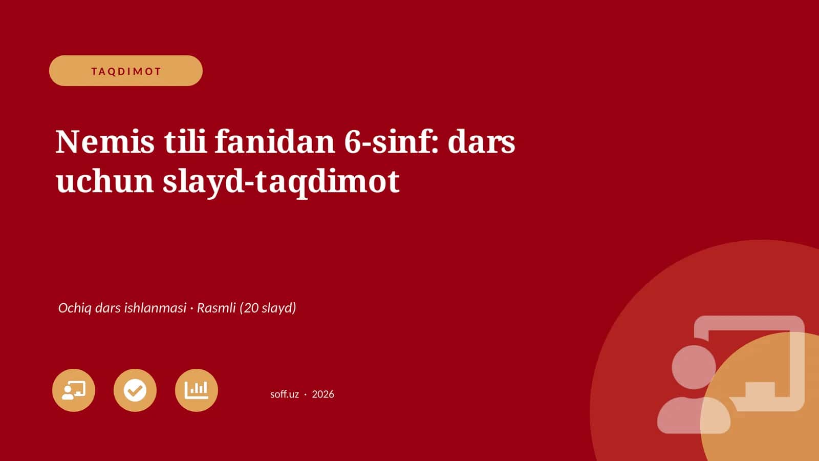Nemis tili fanidan 6-sinf: dars uchun slayd-taqdimot