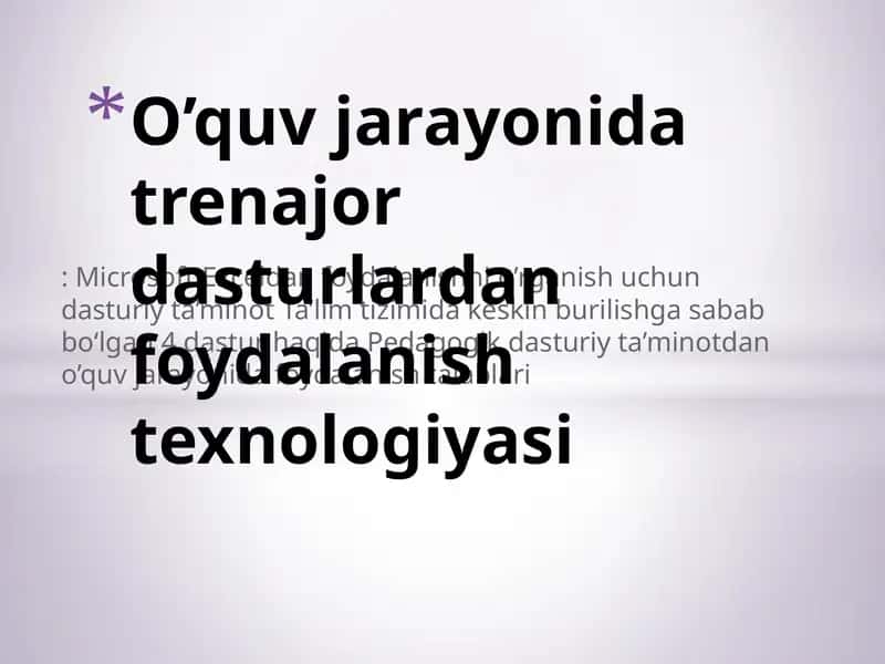 Microsoft Exceldan foydalanishni o’rganish uchun dasturiy ta’minot