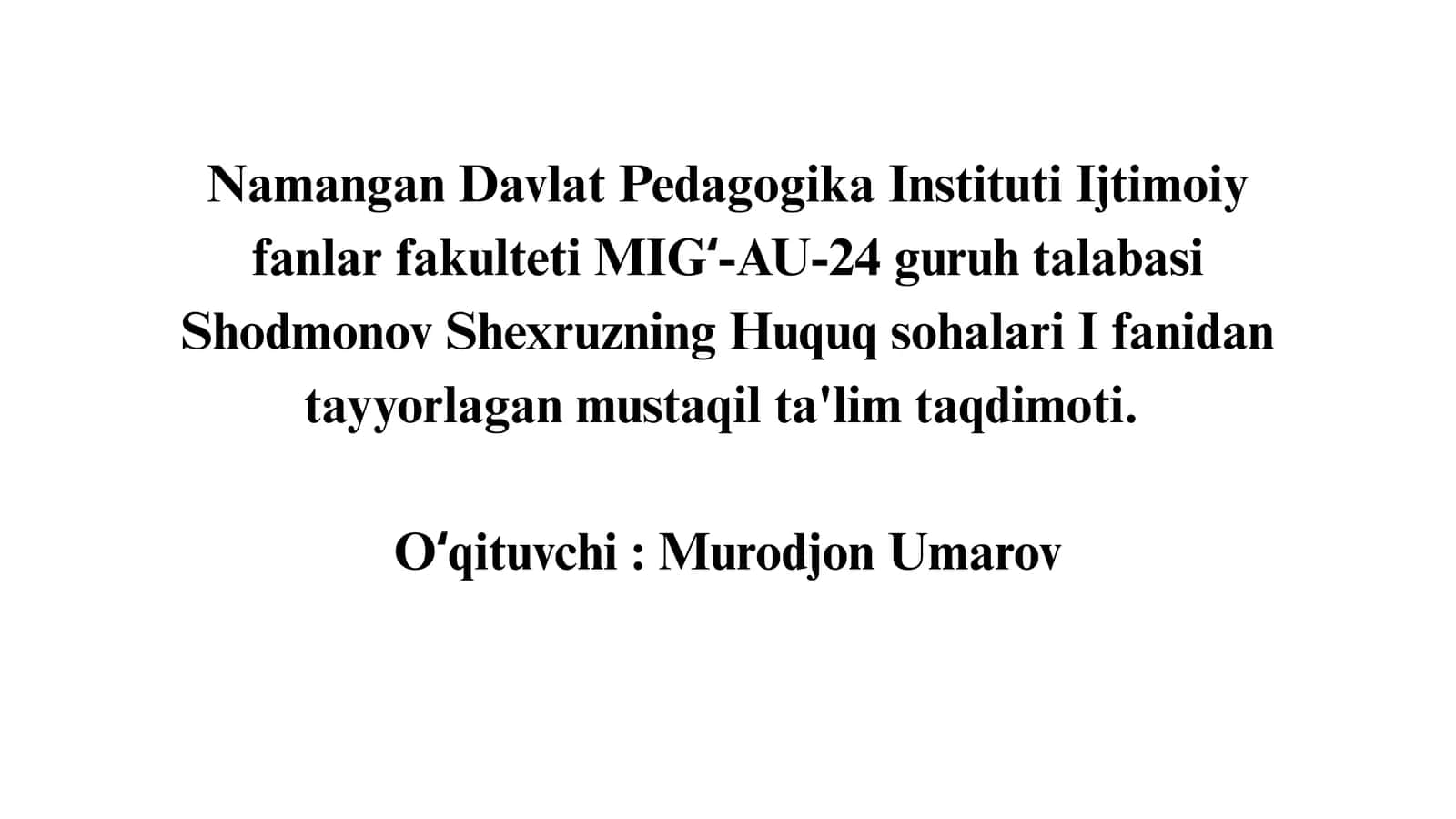 Tayyor slayd: Davlat boshqaruvining umumiy tavsifi (Huquq va Ijtimoiy fanlar uchun)
