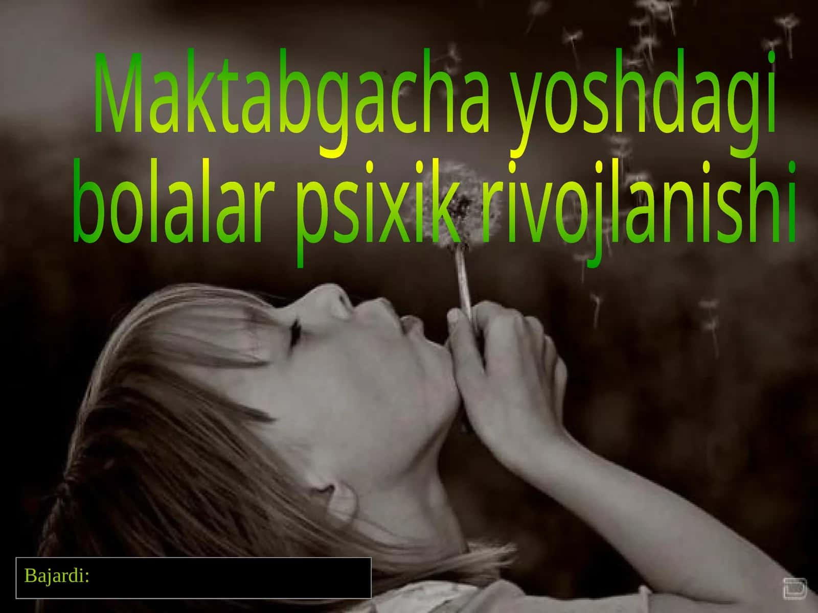 Maktabgacha Yoshdagi Bolalar Psixik Rivojlanishi