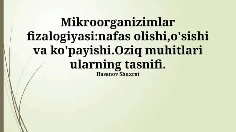 Mikroorganizm fizilogiyasi