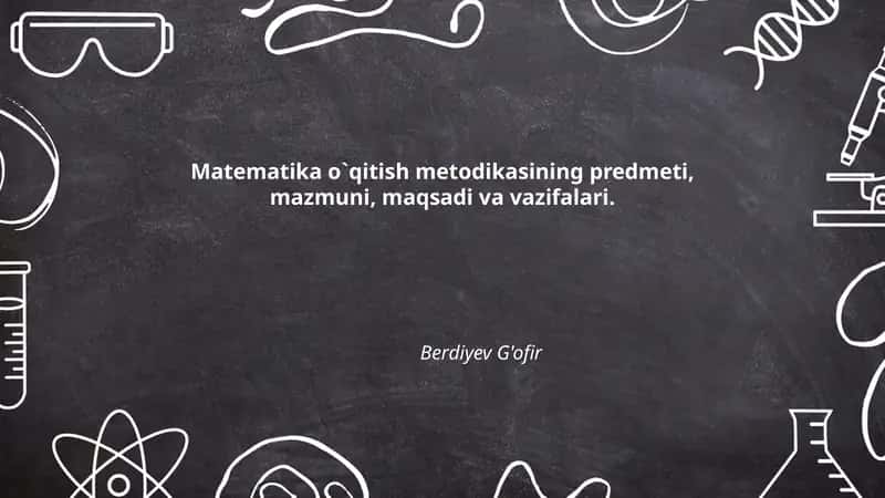 Matematika o'qitish metodikasi
