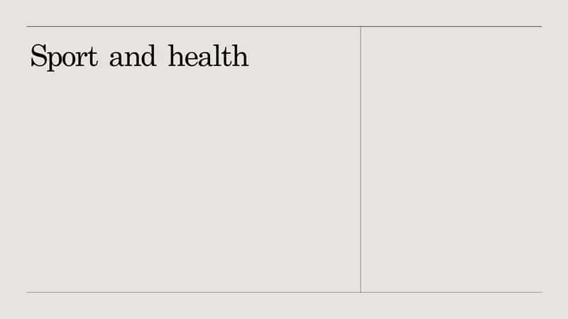 Sport and Health