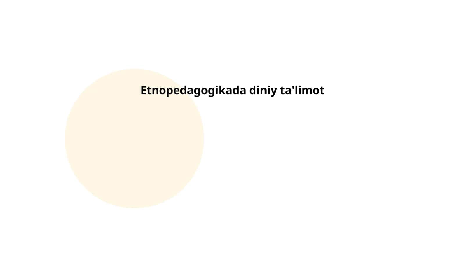 Etnopedagogikada diniy ta'limot