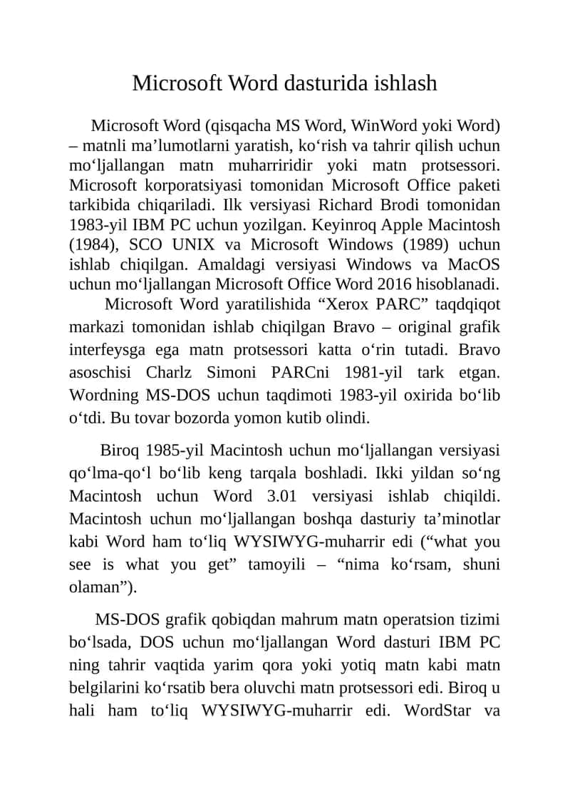 Microsoft Word