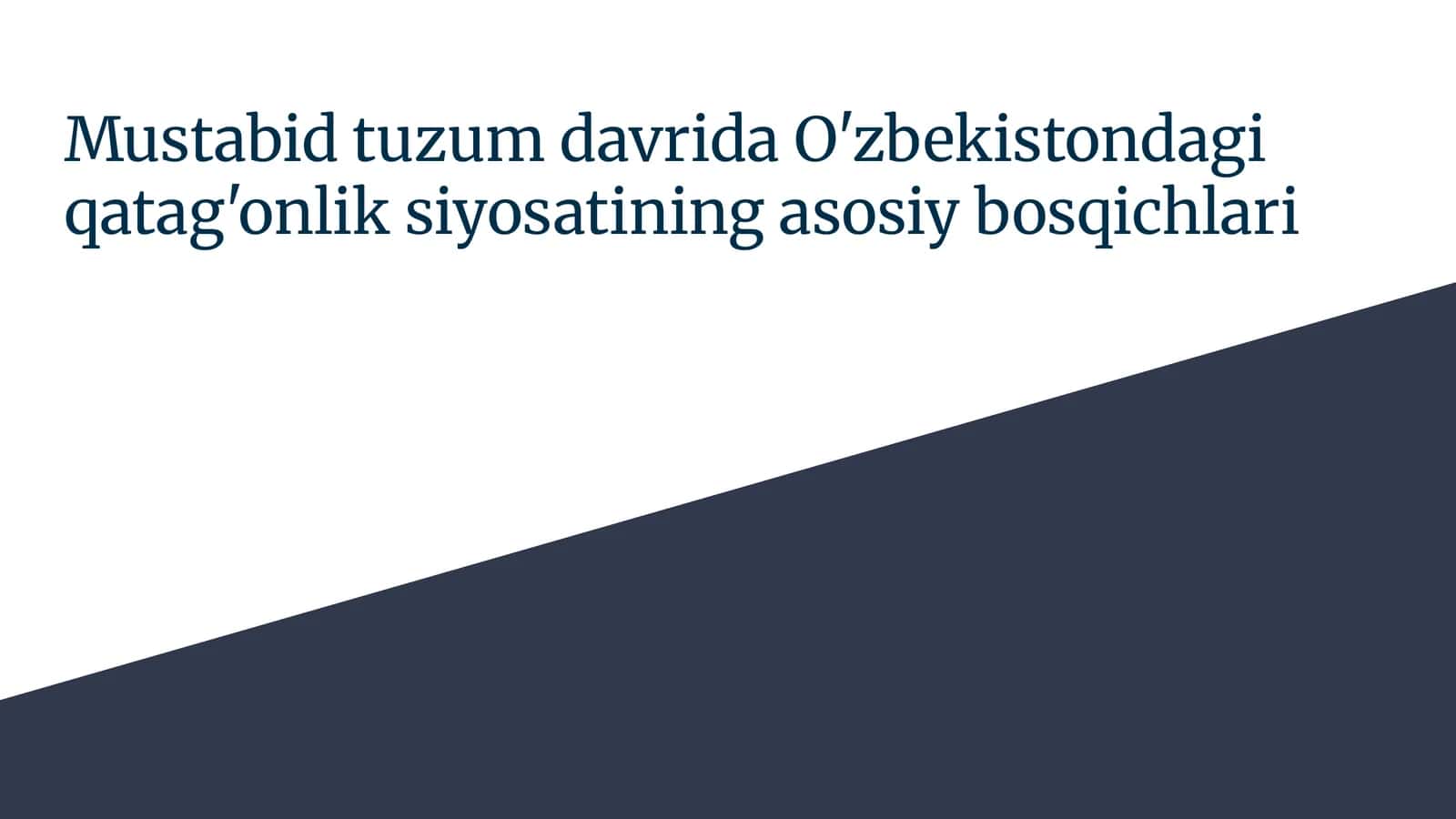 mustabid tuzum davrida qatag'onlik siyosati