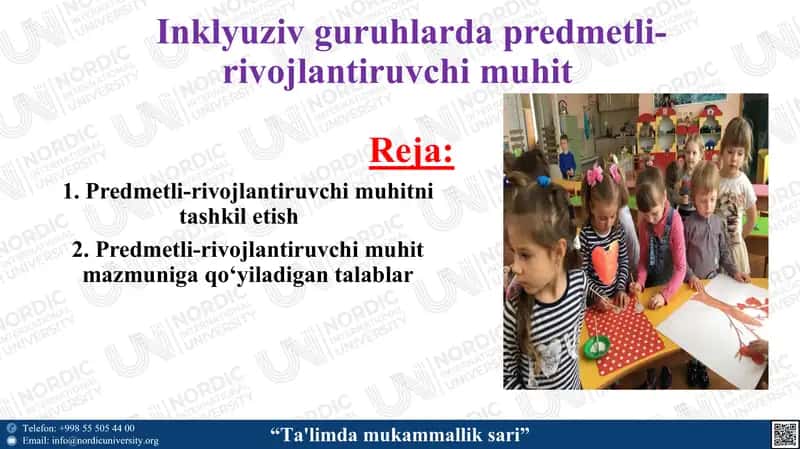 Predmetli-rivojlantiruvchi muhit