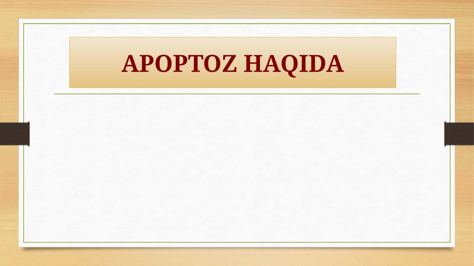 Apoptoz haqida