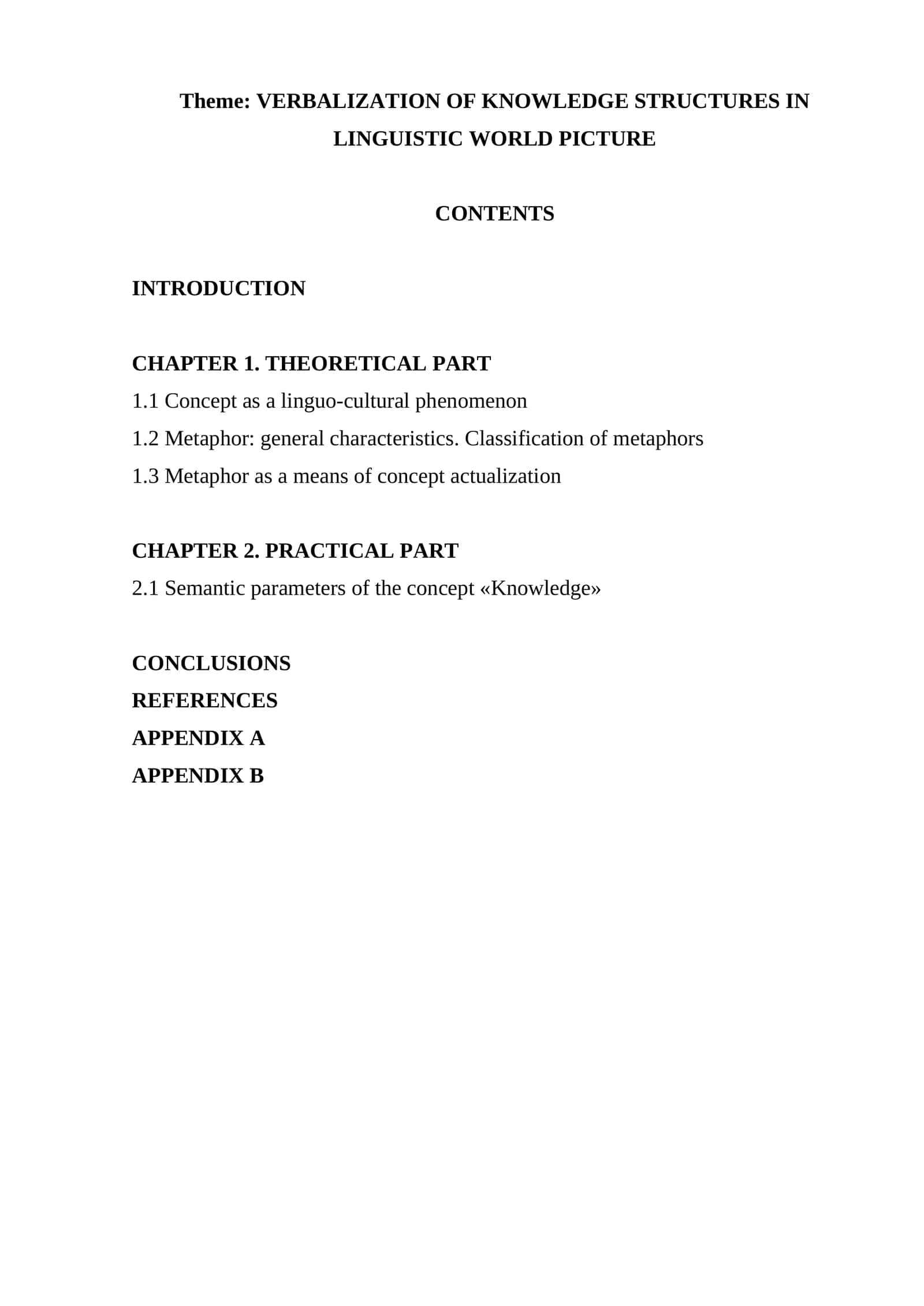 VERBALIZATION OF KNOWLEDGE STRUCTURES IN LINGUISTIC WORLD PICTURE