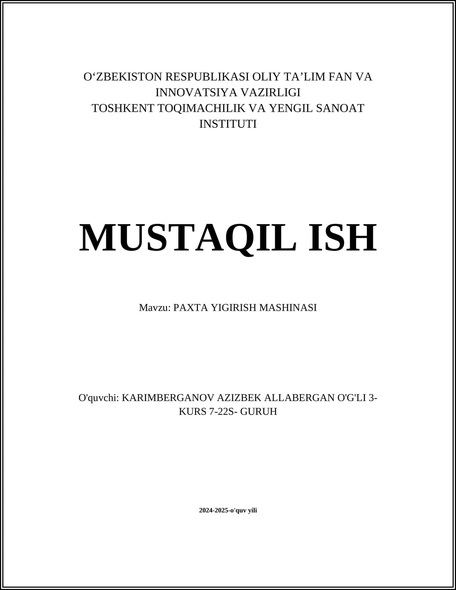 Paxta yigirish mashinasi