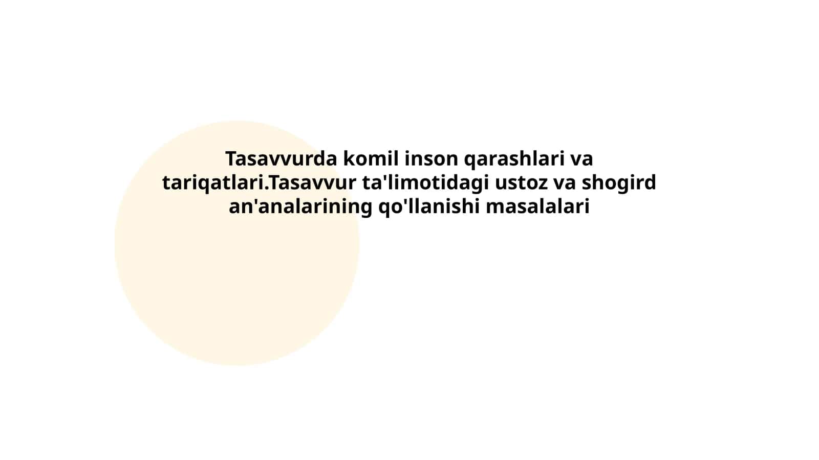 Tasavvurda komil inson qarashlari va tariqatlari