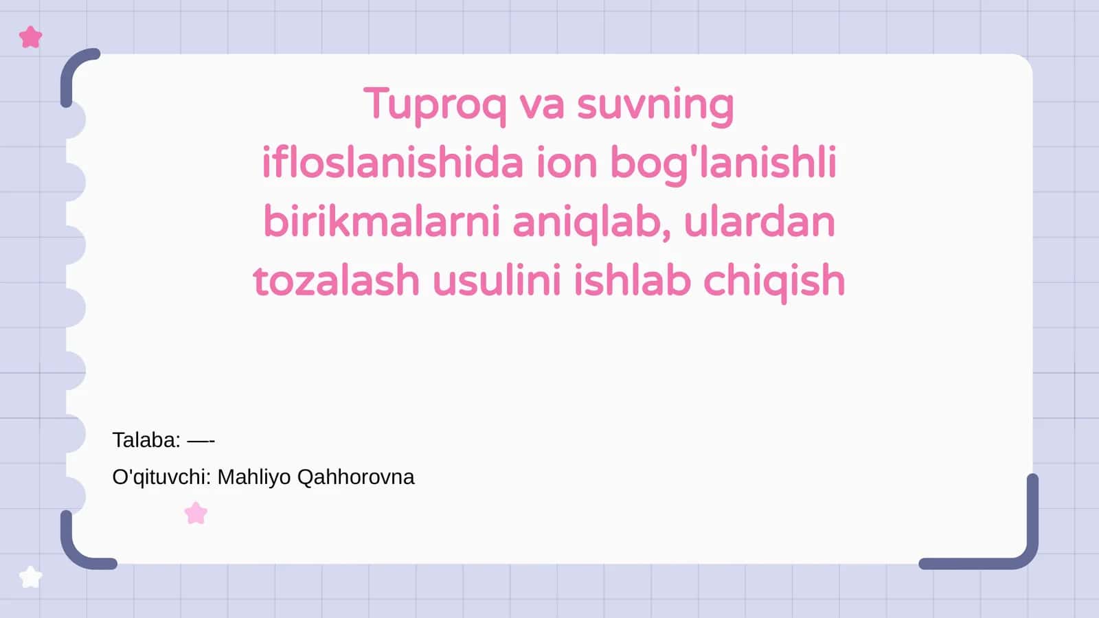 Ion bog'lanishlari va ularning ifloslanishdagi roli