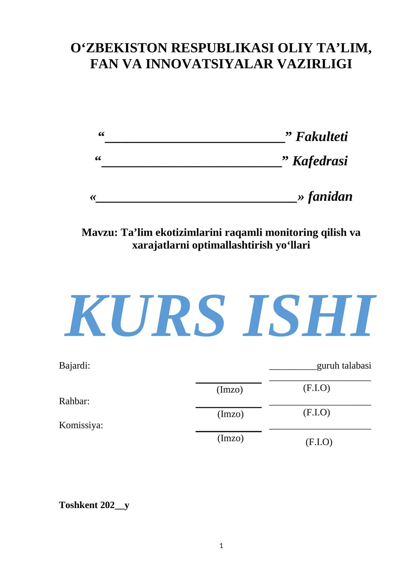 Ta’lim ekotizimlarini raqamli monitoring qilish va xarajatlarni optimallashtirish yo‘llari