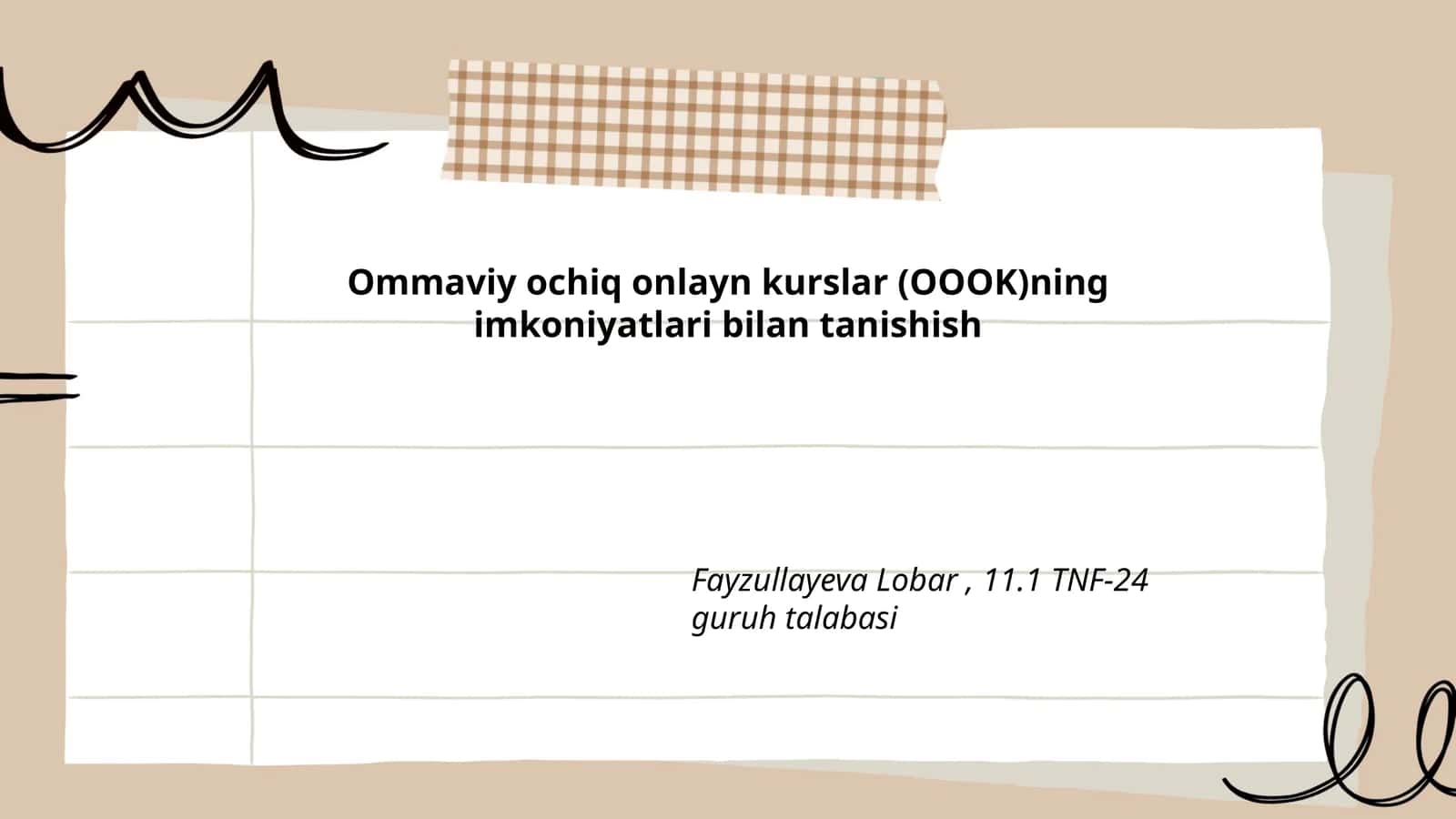 Ommaviy ochiq onlayn kurslar (OOOK)ning imkoniyatlari bilan tanishish