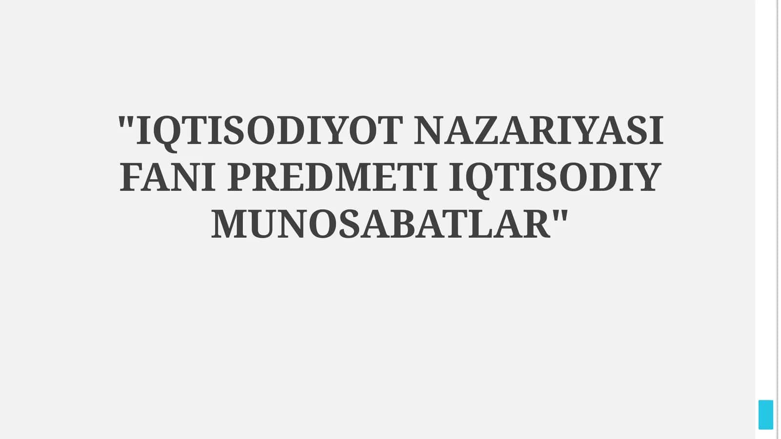 Iqtisodiy munosabatlar: Ta'rif va turlari