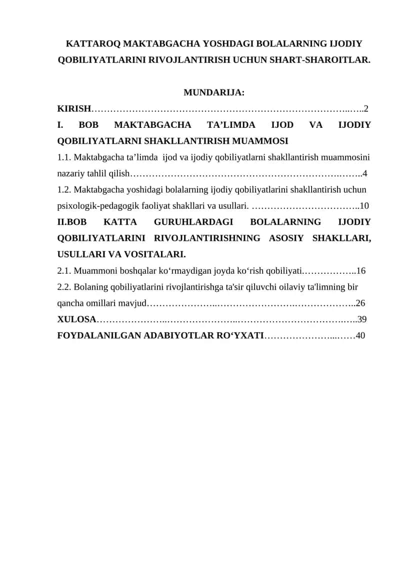 Bolalarning Ijodiy Qobiliyatlari
