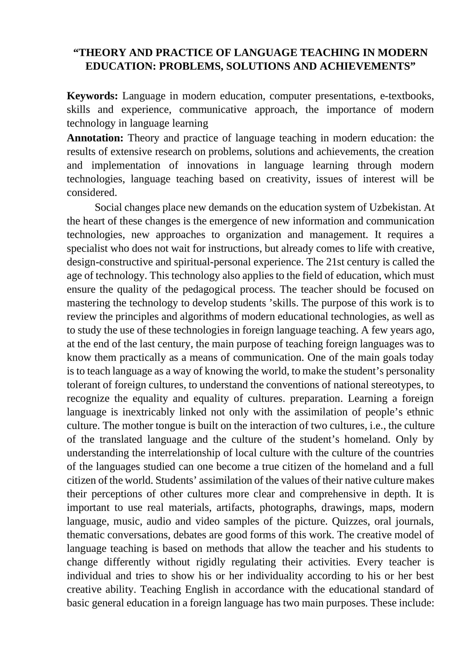 MAQOLA Theory and practice of language teaching
