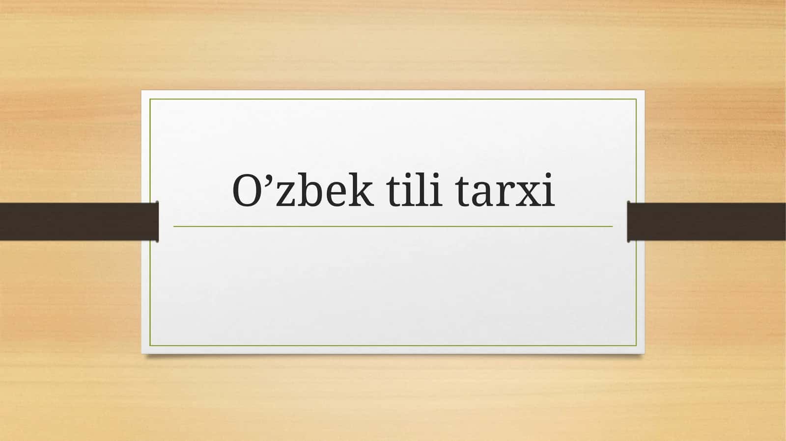 O’zbek tili tarxi