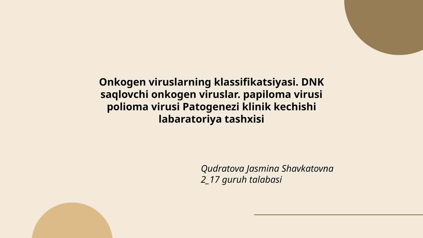Onkogen viruslarning klassifikatsiyasi