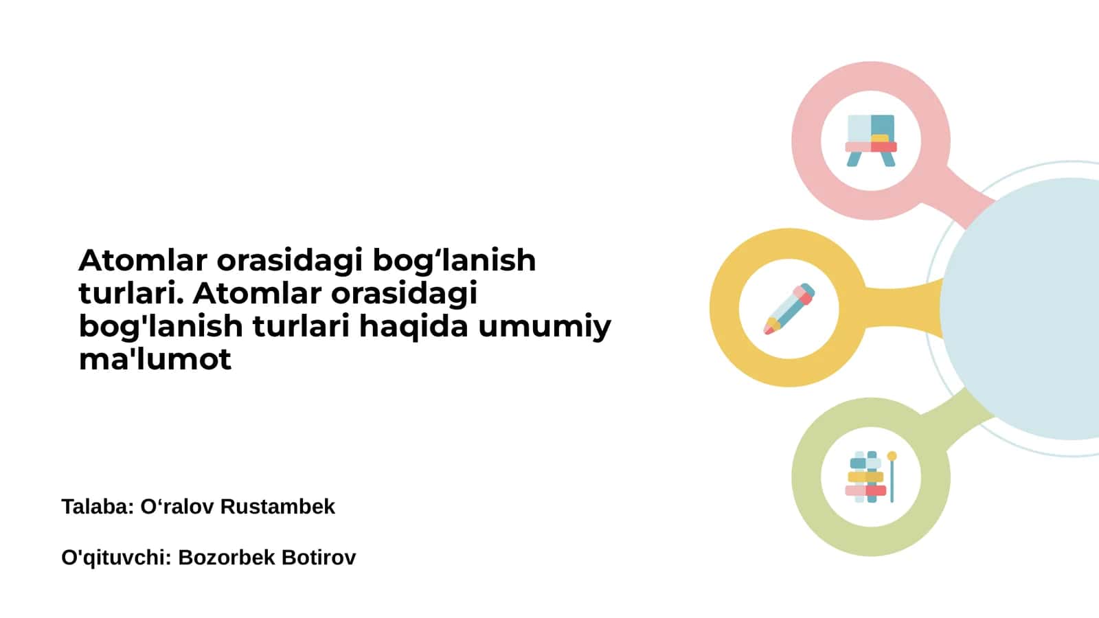 Atomlar orasidagi bogʻlanish turlari