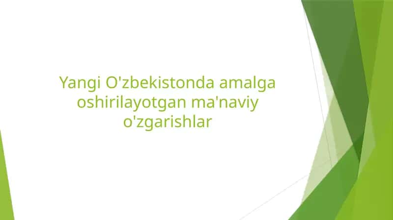 O`zbekistonda ijtimoiy sohada amalga oshirilayotgan o`zgarishlar