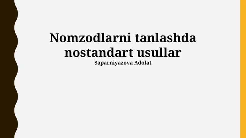 Nostandart tanlov usullari: Afzalliklar, kamchiliklar va misollar